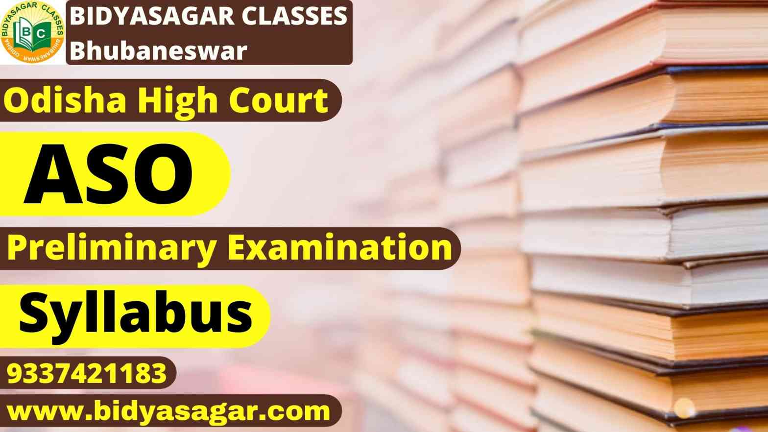 Odisha High Court ASO Preliminary Examination Syllabus
