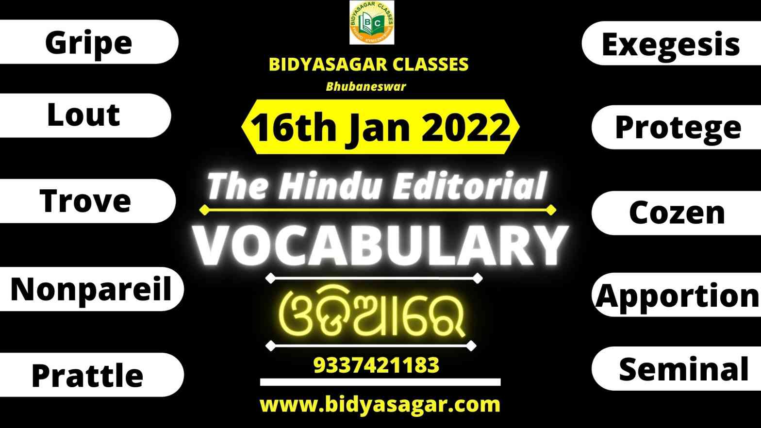 The Hindu Editorial Vocabulary of 16th January 2022