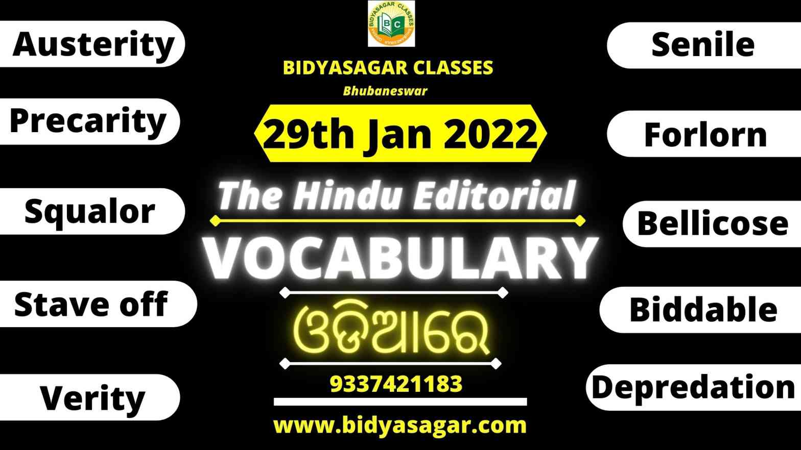 The Hindu Editorial Vocabulary of 29th January 2022