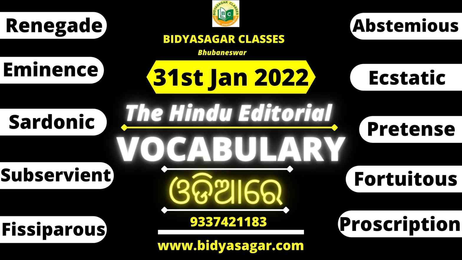 The Hindu Editorial Vocabulary of 31st January 2022