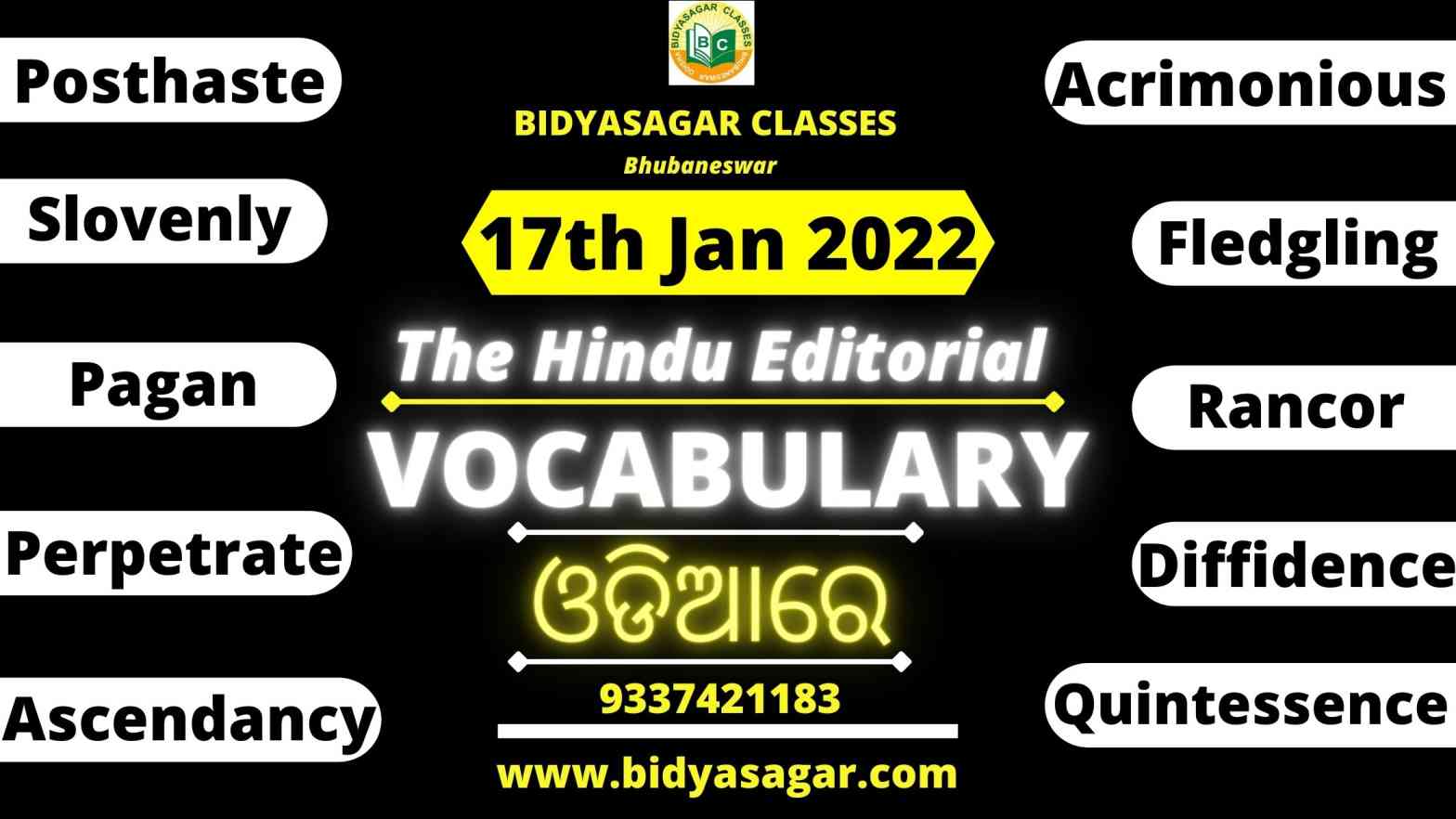 The Hindu Editorial Vocabulary of 17th January 2022