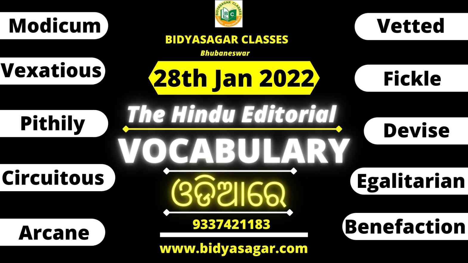 The Hindu Editorial Vocabulary of 28th January 2022