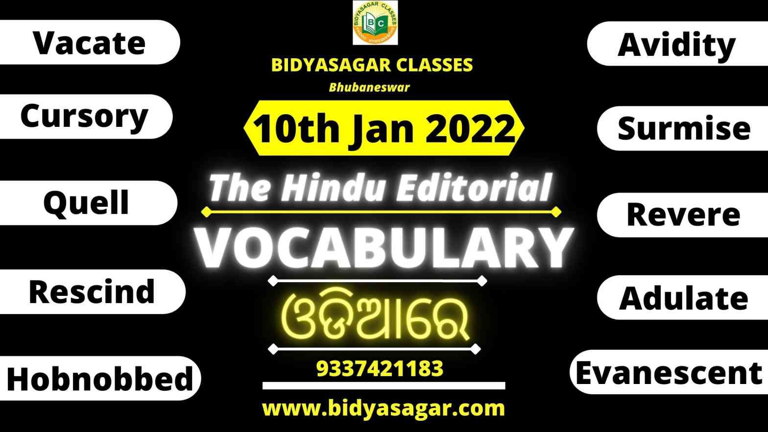 The Hindu Editorial Vocabulary of 10th January 2022