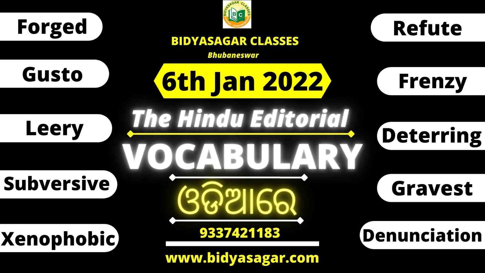 The Hindu Editorial Vocabulary of 6th January 2022
