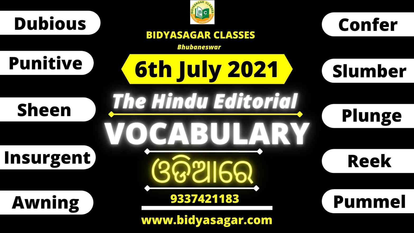 The Hindu Editorial Vocabulary of 6th July 2021