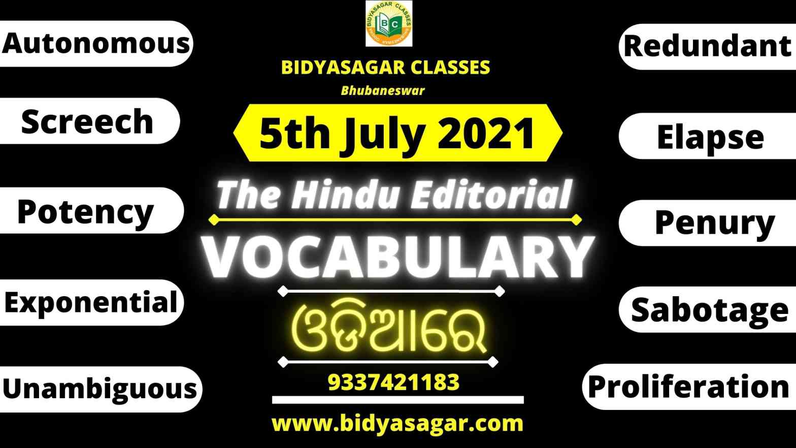 The Hindu Editorial Vocabulary of 5th July 2021