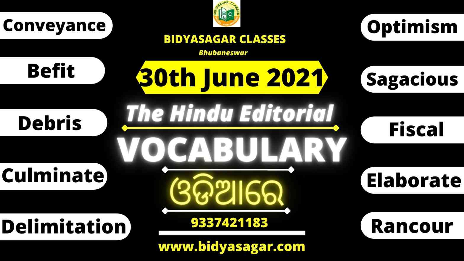 The Hindu Editorial Vocabulary of 30th June 2021