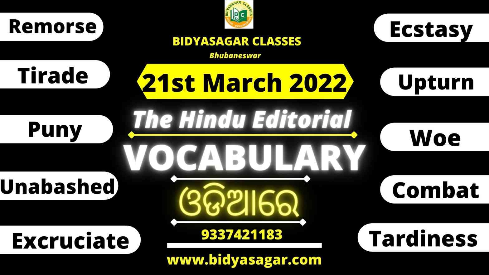 The Hindu Editorial Vocabulary of 21st March 2022