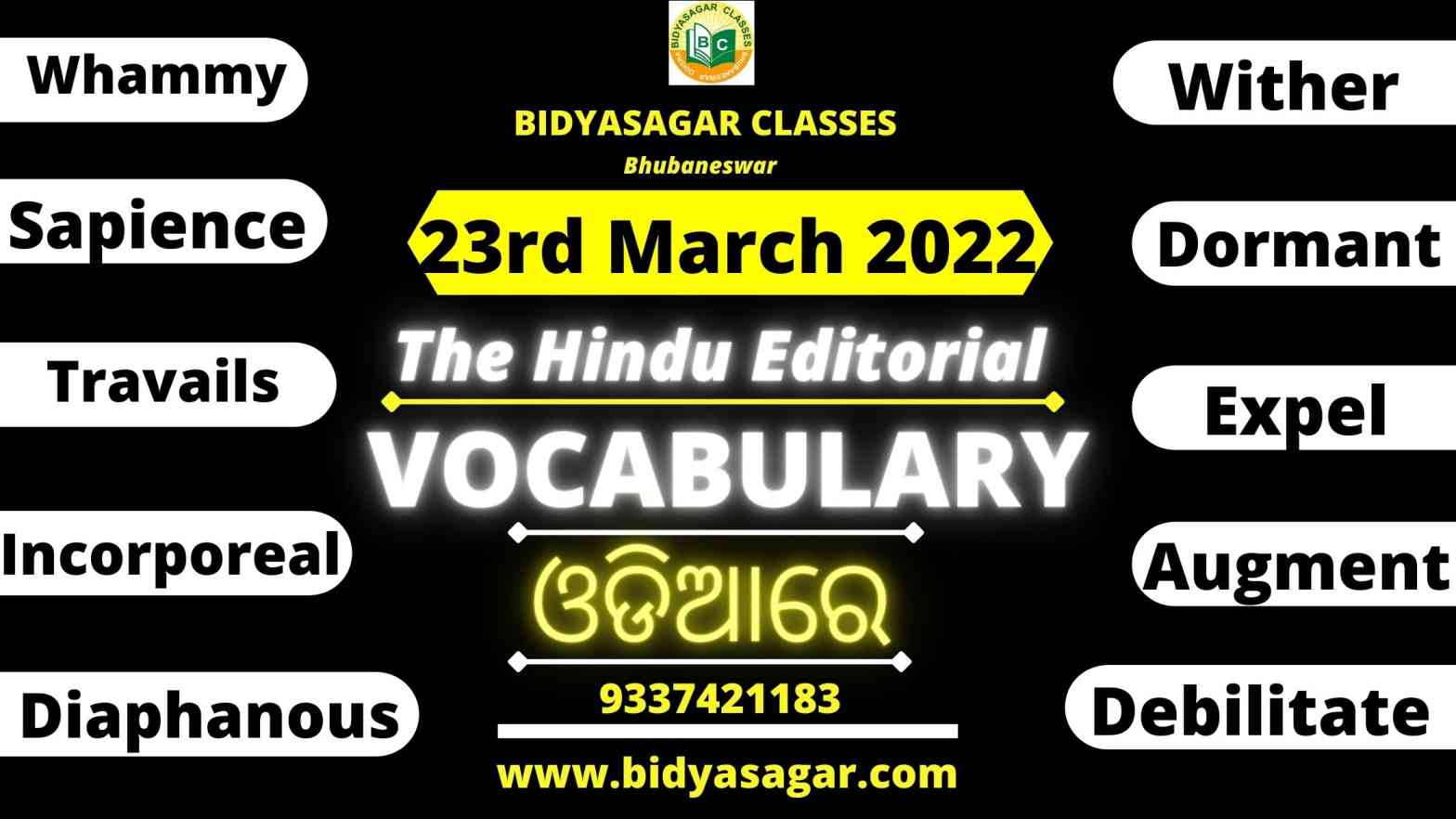 The Hindu Editorial Vocabulary of 23rd March 2022