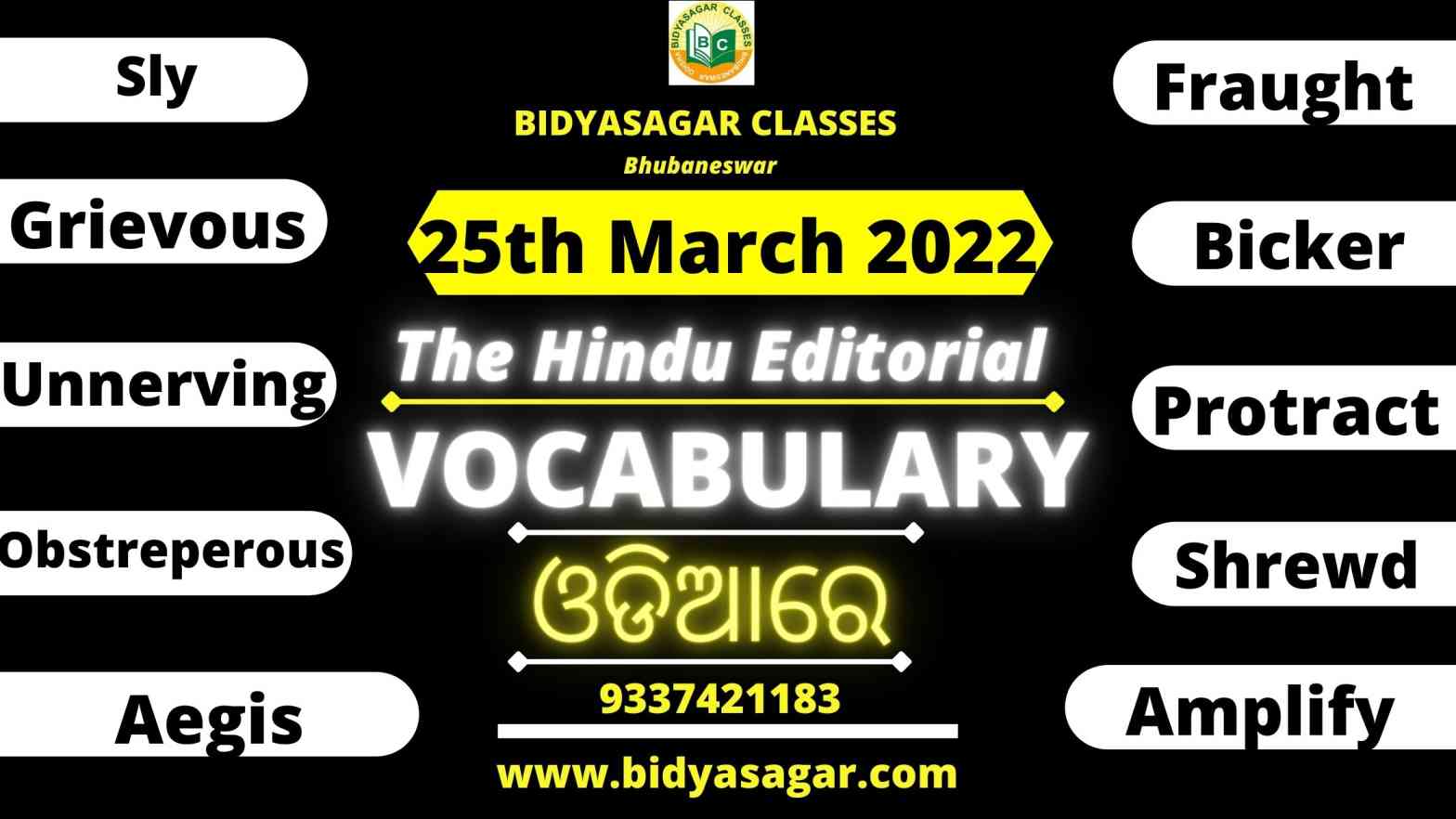 The Hindu Editorial Vocabulary of 25th March 2022