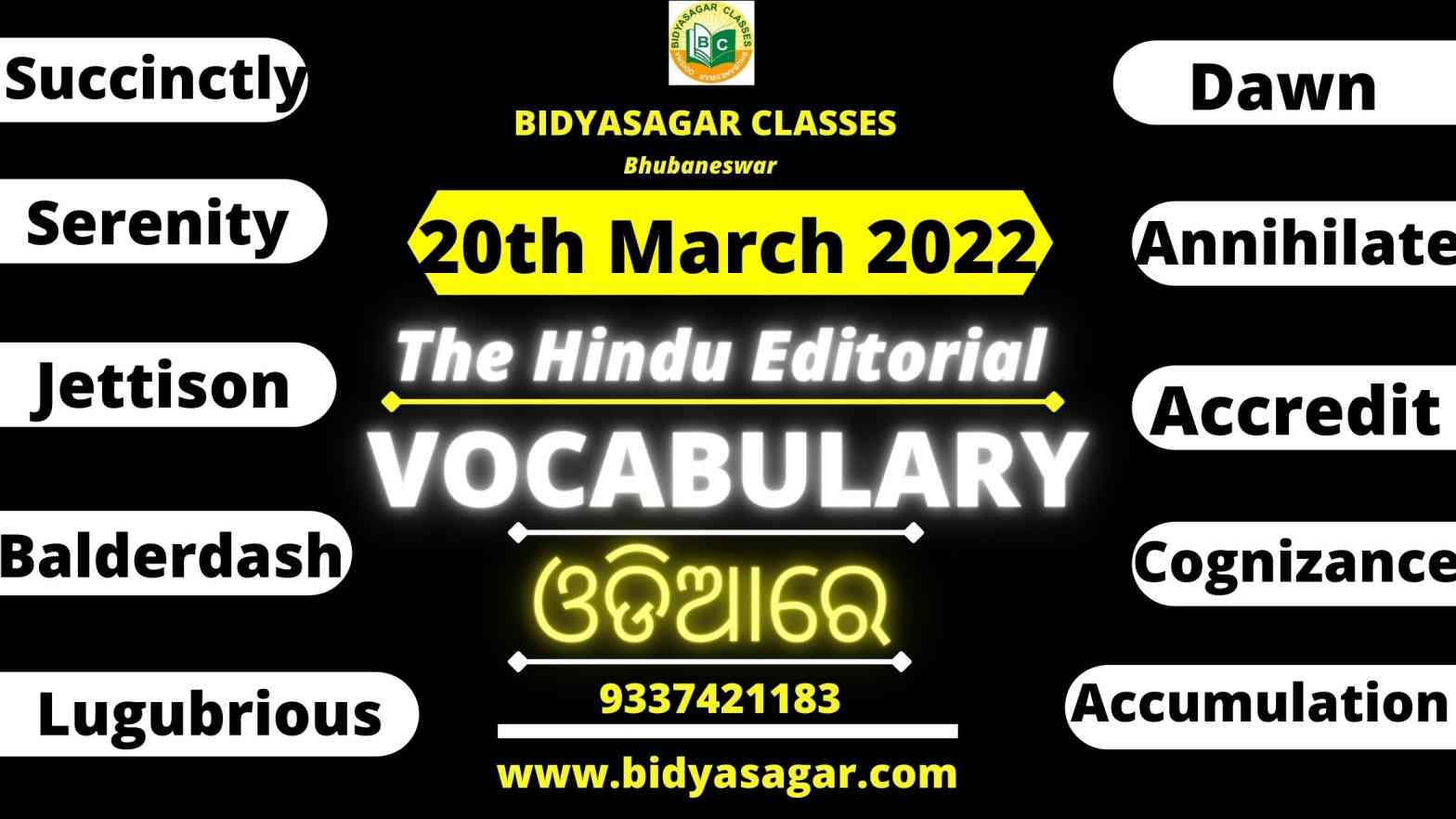The Hindu Editorial Vocabulary of 20th March 2022