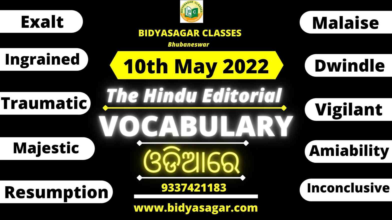 The Hindu Editorial Vocabulary of 10th May 2022