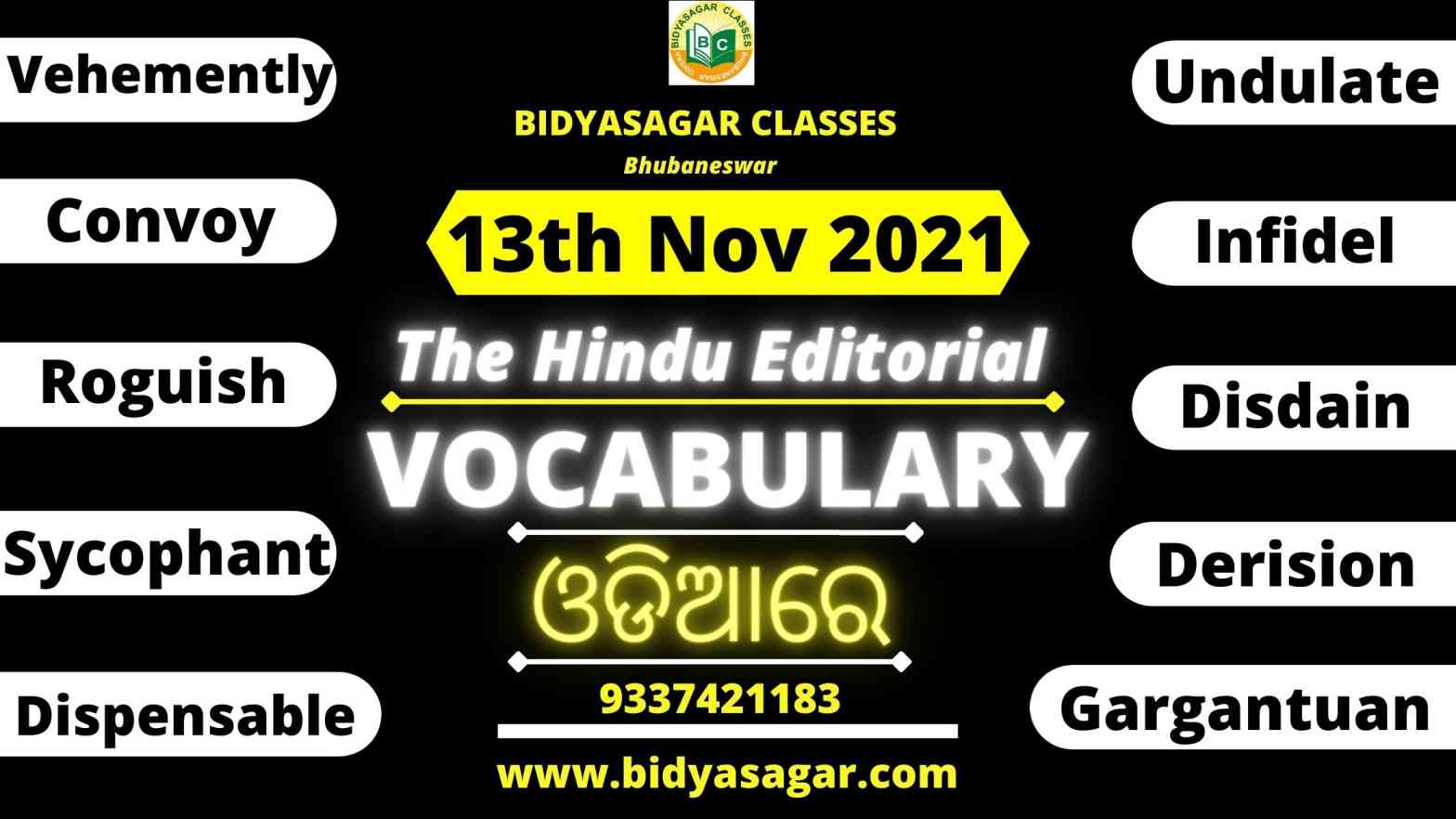 The Hindu Editorial Vocabulary of 13th November 2021