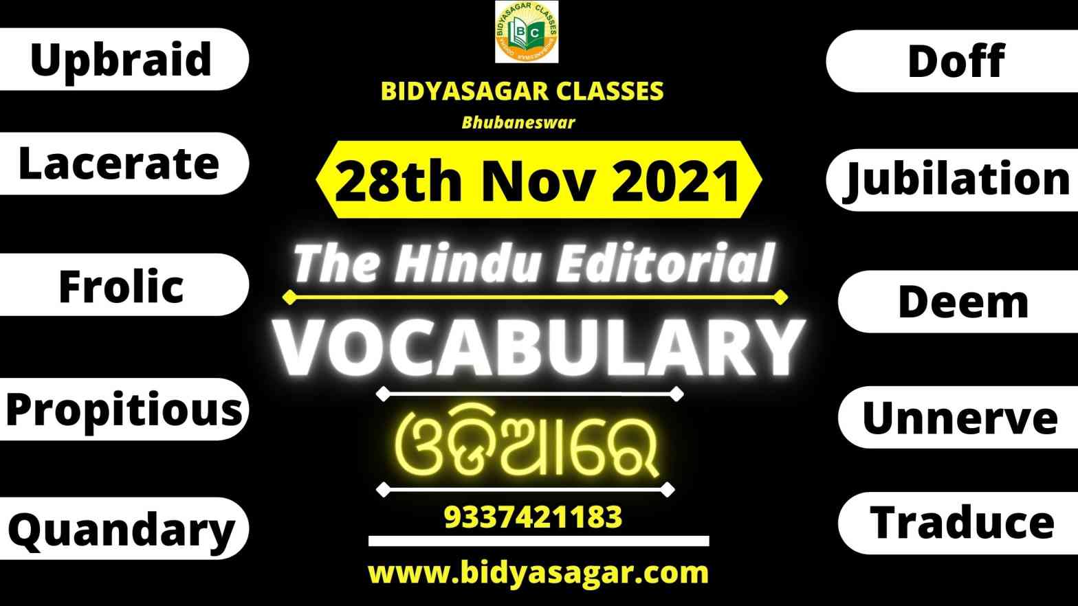 The Hindu Editorial Vocabulary of 28th November 2021
