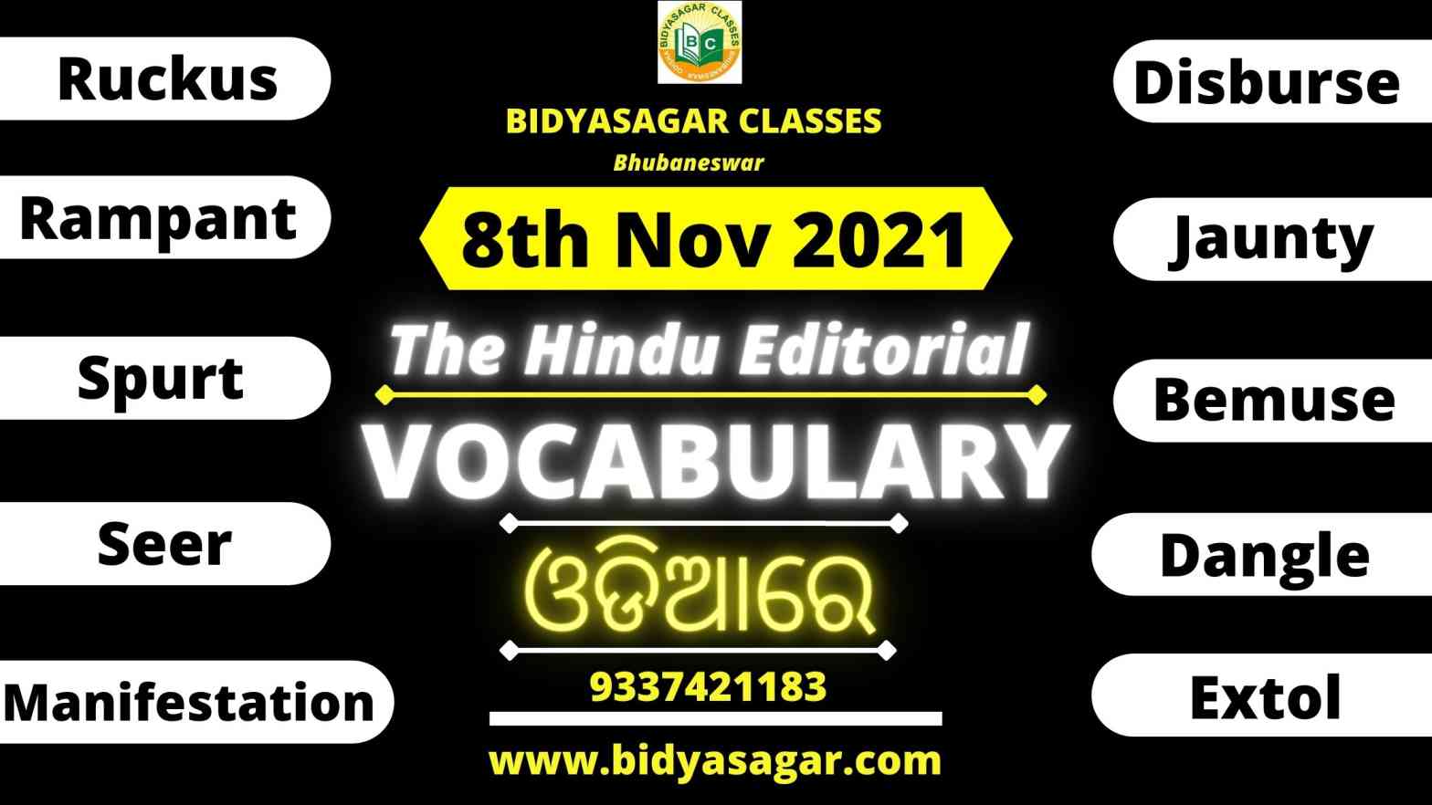 The Hindu Editorial Vocabulary of 8th November 2021