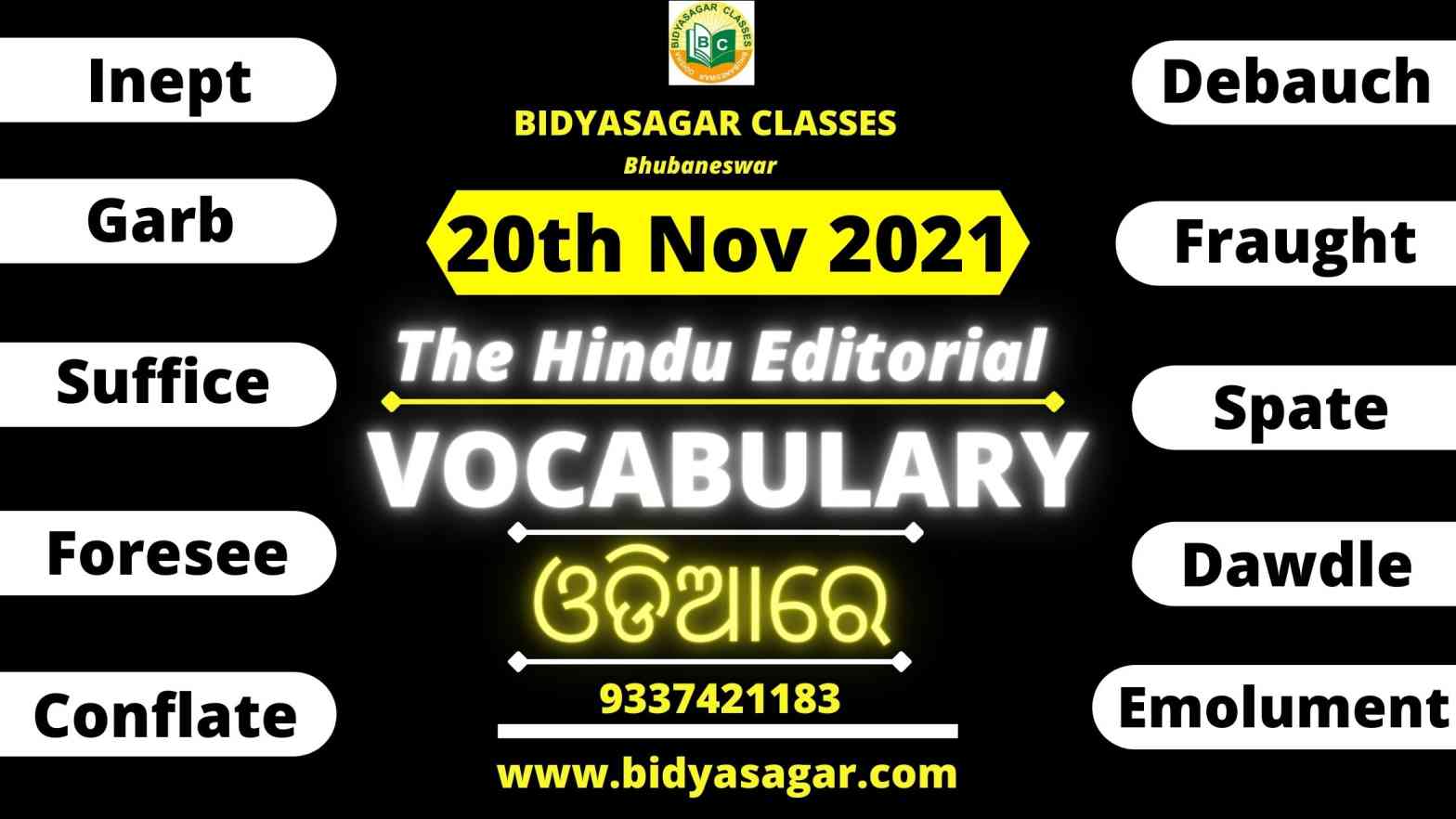 The Hindu Editorial Vocabulary of 20th November 2021