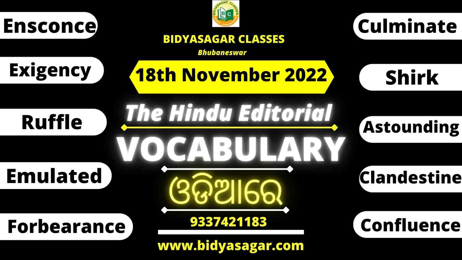The Hindu Editorial Vocabulary of 18th November 2022