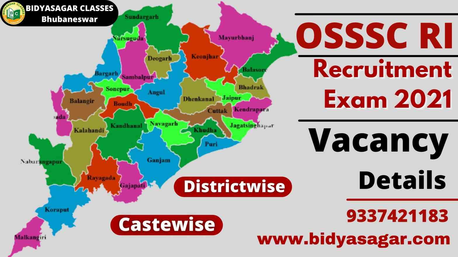 OSSSC RI Recruitment Exam 2021 Vacancy Details