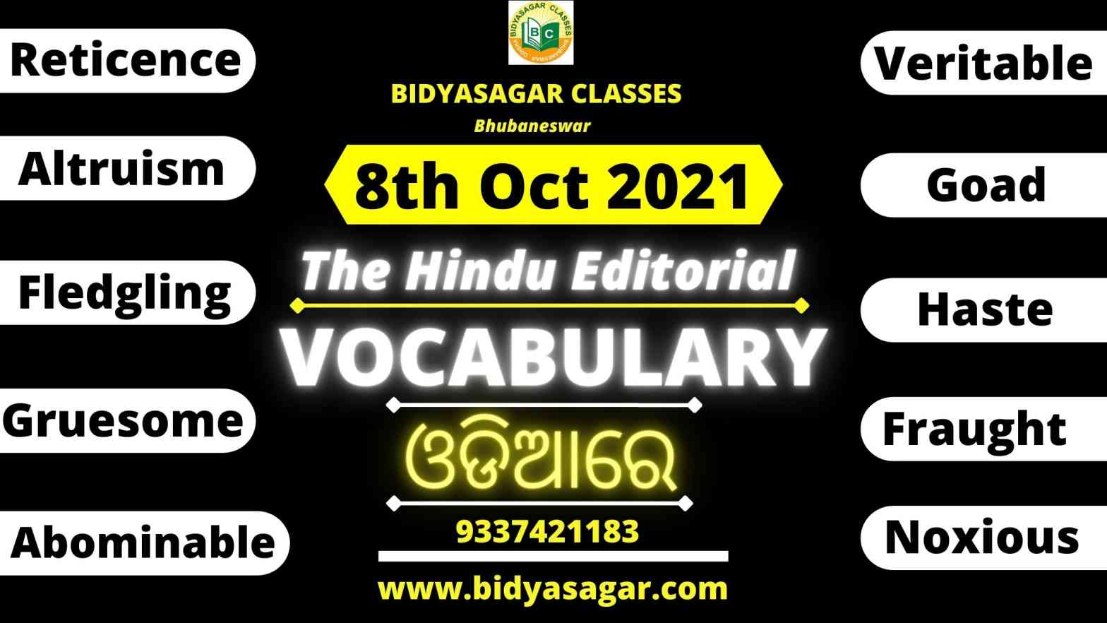 The Hindu Editorial Vocabulary of 8th October 2021