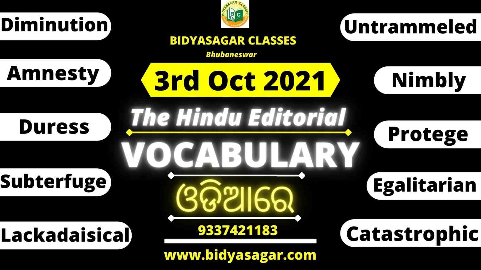 The Hindu Editorial Vocabulary of 4th October 2021