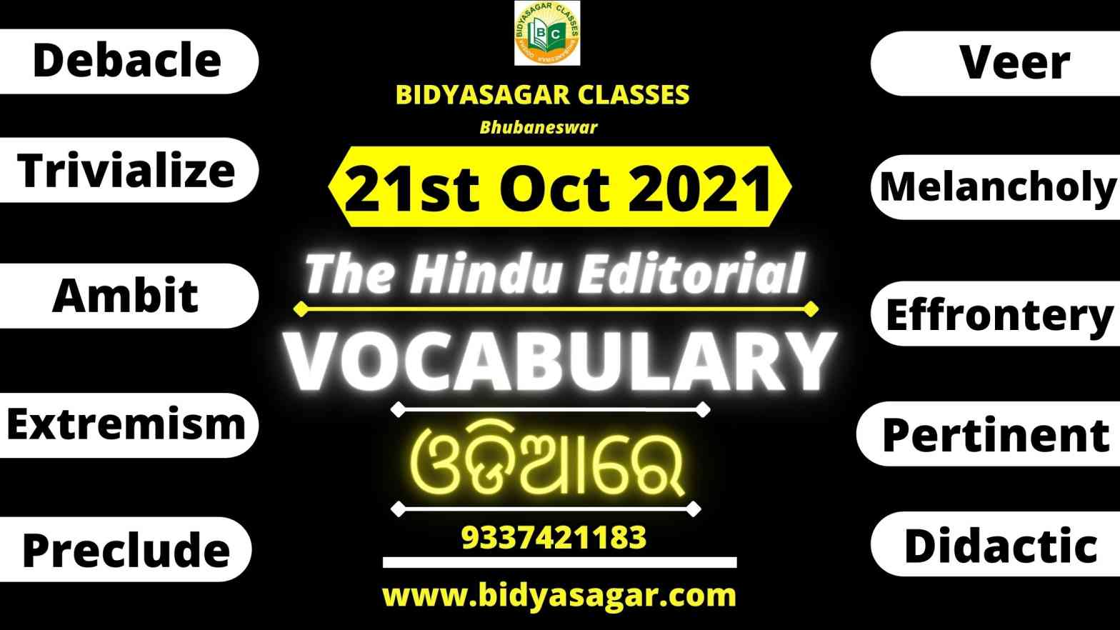 The Hindu Editorial Vocabulary of 21st October 2021