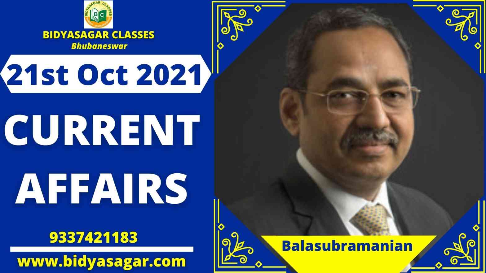 Important Daily Current Affairs of 21st October 2021