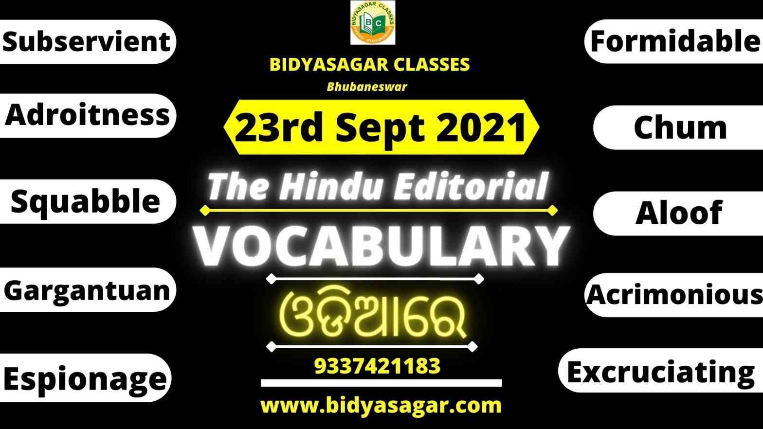 The Hindu Editorial Vocabulary of 23rd September 2021