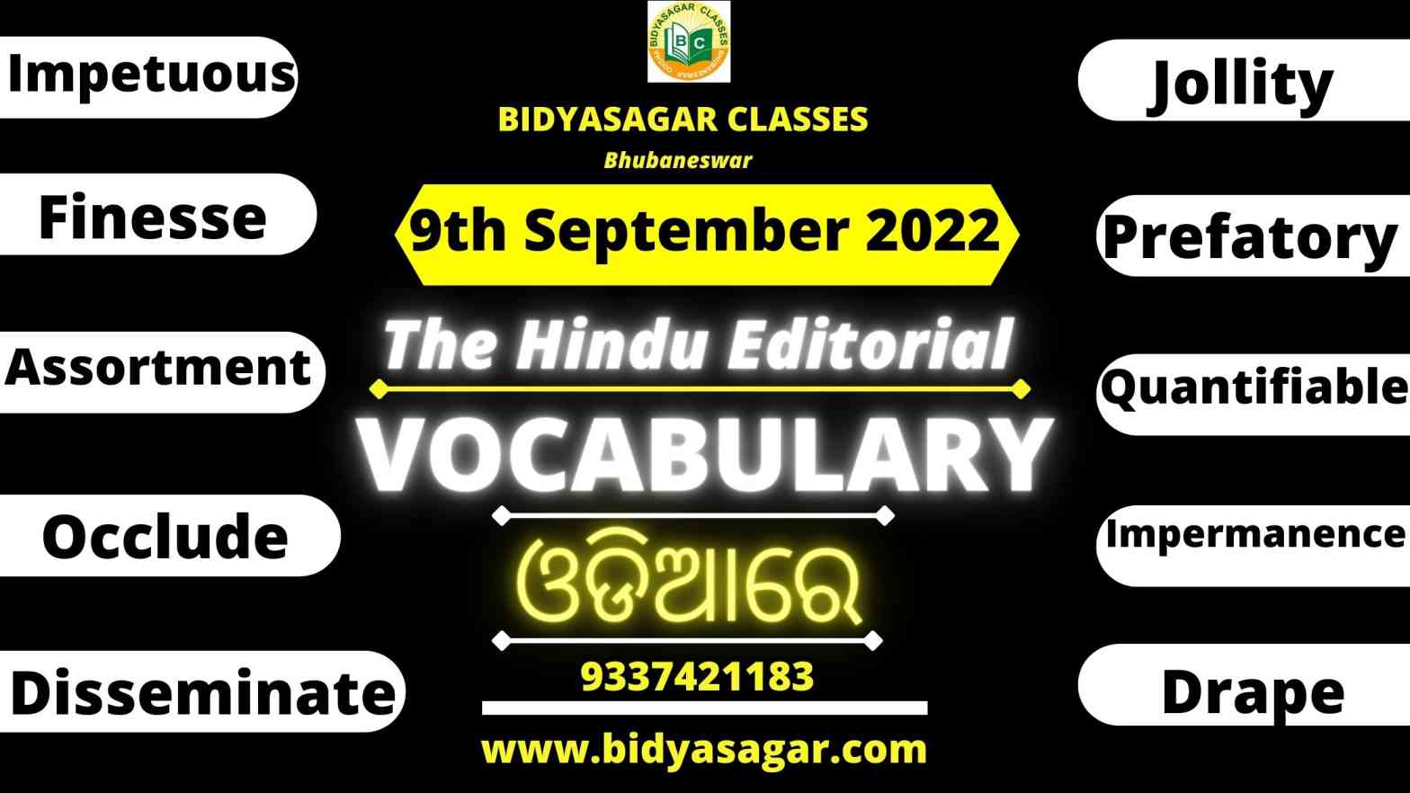 The Hindu Editorial Vocabulary of 9th September 2022