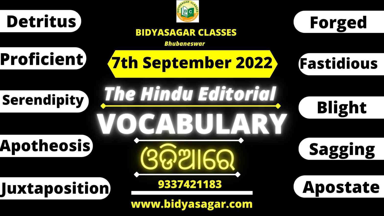 The Hindu Editorial Vocabulary of 7th September 2022
