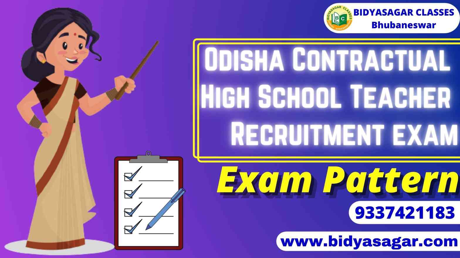 Odisha Contractual High School Teacher Recruitment Exam 2022 Exam Pattern