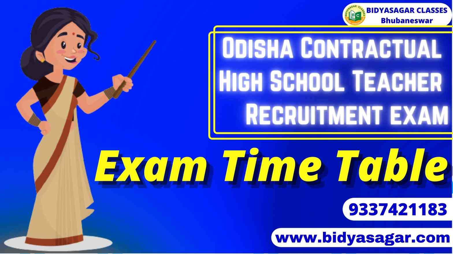 Odisha Contractual High School Teacher Recruitment Exam 2022 Time Table
